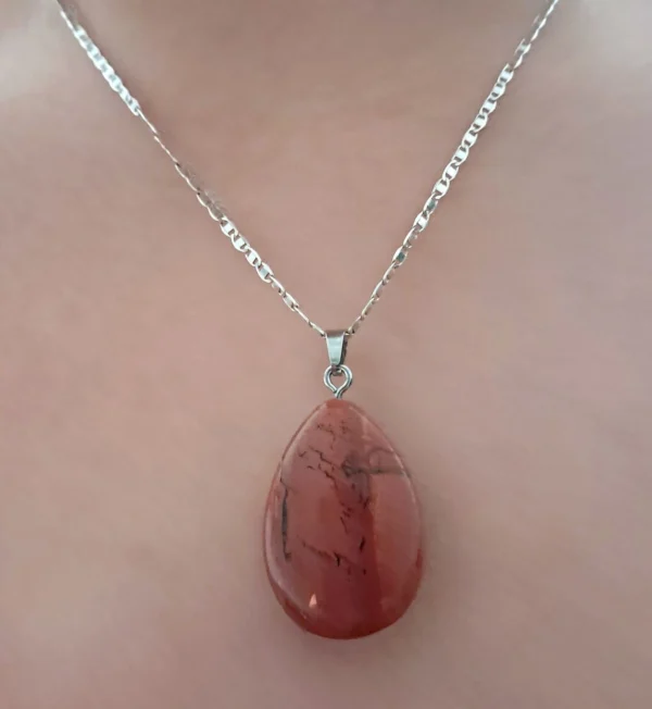 Pendentif Larme en Jaspe rouge, 3cm – Image 2