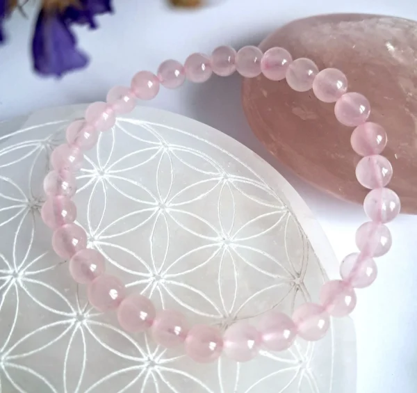 Bracelet Amour, Sérénité en Quartz rose -8mm – Image 3