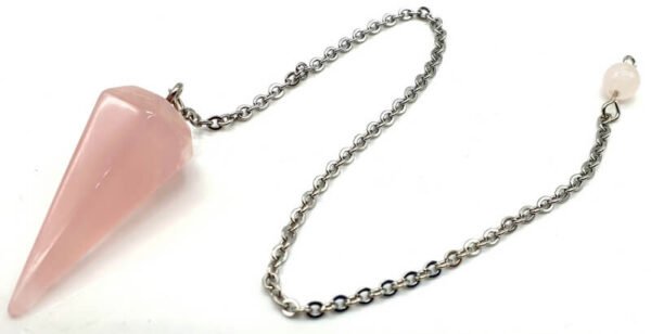 Pendule cône à facette Quartz rose, 3,5cm – Image 2
