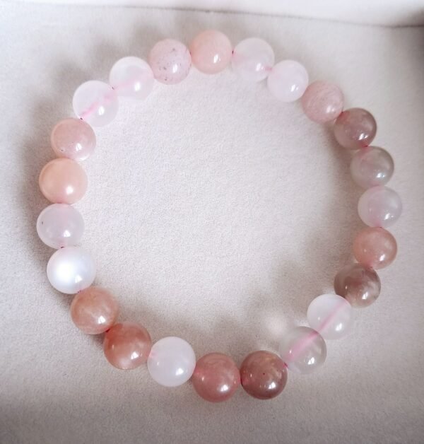 Bracelet Pierre de lune multicolore, 8mm – Image 3