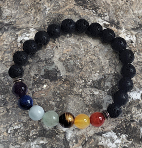 bracelet 7 chakras, 8mm
