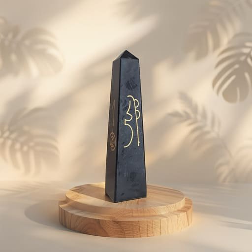 Obélisque Reiki en Tourmaline Noire