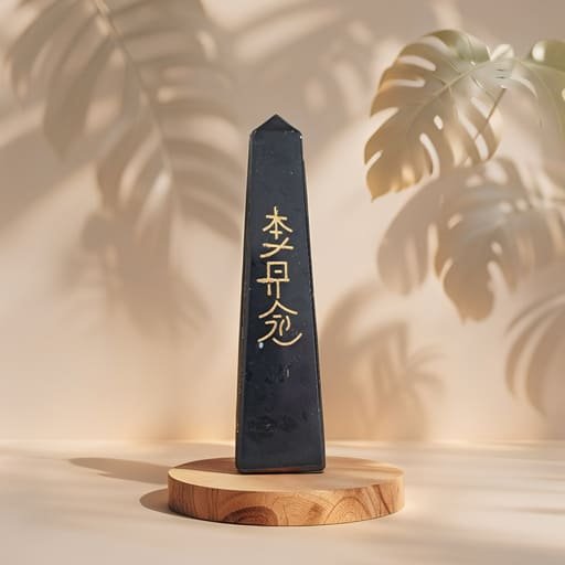 Obélisque Reiki en Tourmaline Noire
