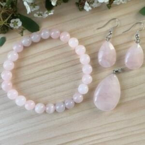 parure en quartz rose