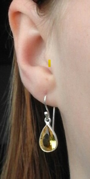 Boucles D'oreilles en Argent Citrine – Image 3