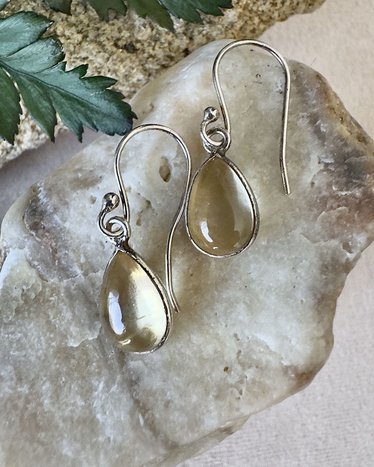 Boucles D'oreilles en Argent Citrine