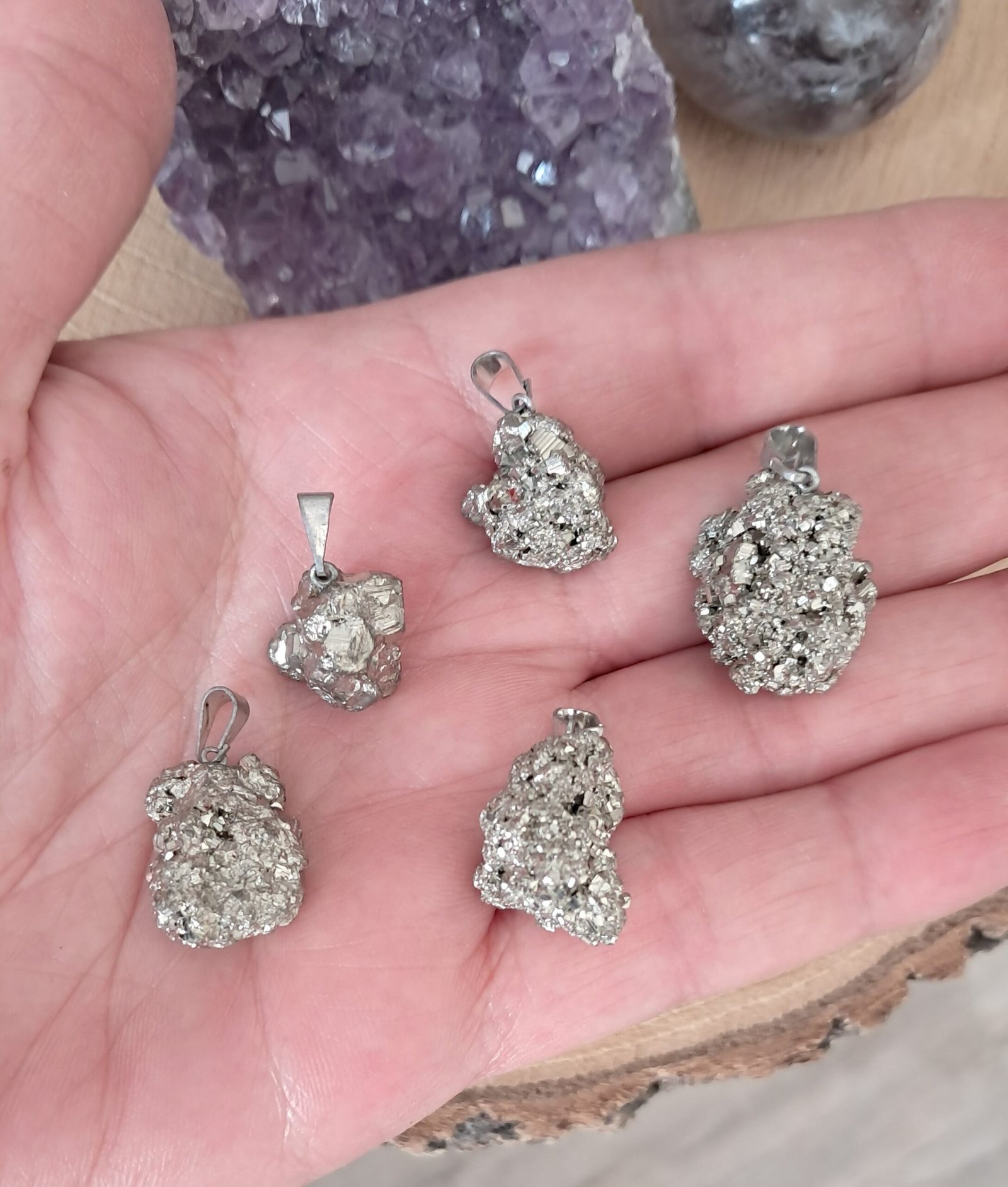 pendentif en Pyrite, Bonheur & énergie positive – Image 2