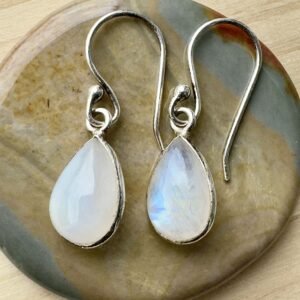 Boucles D'oreilles Pierre de lune & Argent